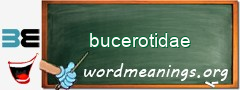 WordMeaning blackboard for bucerotidae